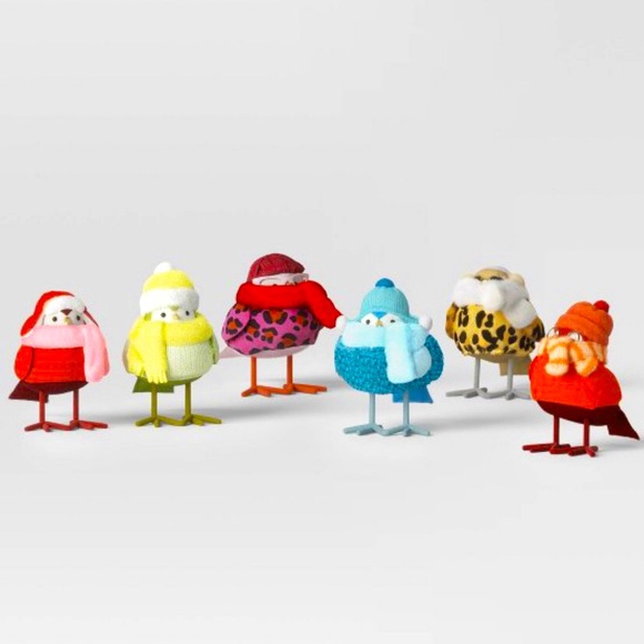 2023 Featherly Friends: Flock of 6 mini, colorful birds (Wondershop Targ… - Picture 1 of 8